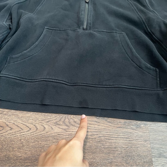 Lululemon Scuba Oversized Funnel Neck Half Zip Hoodie XL/XXL Black Cotton Terry - Picture 5 of 10